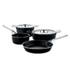 Zestaw garnków Alessi Pots&Pans AJM100S6 A, 6 elementów, czarny
