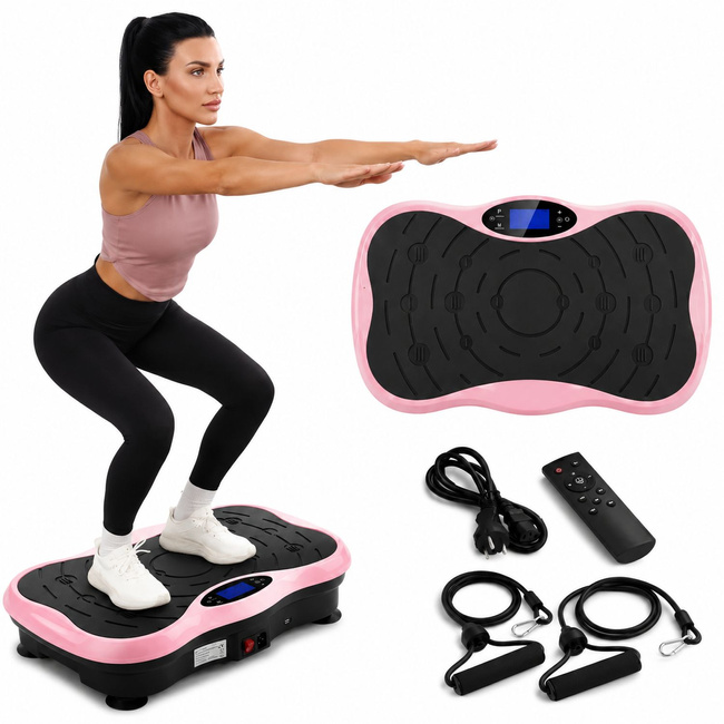 Platforma wibracyjna Extralink Moonwalk SpinMove 200 W z głośnikami Bluetooth, różowa