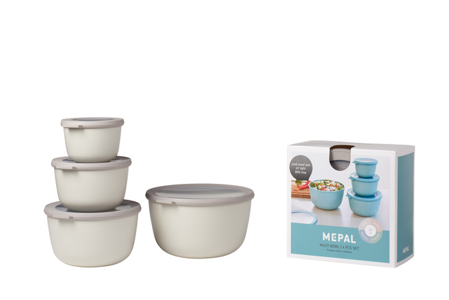 Zestaw 4 Pojemników Cirqula okrągła 500 1000 2000 3000 Nordic White - Mepal