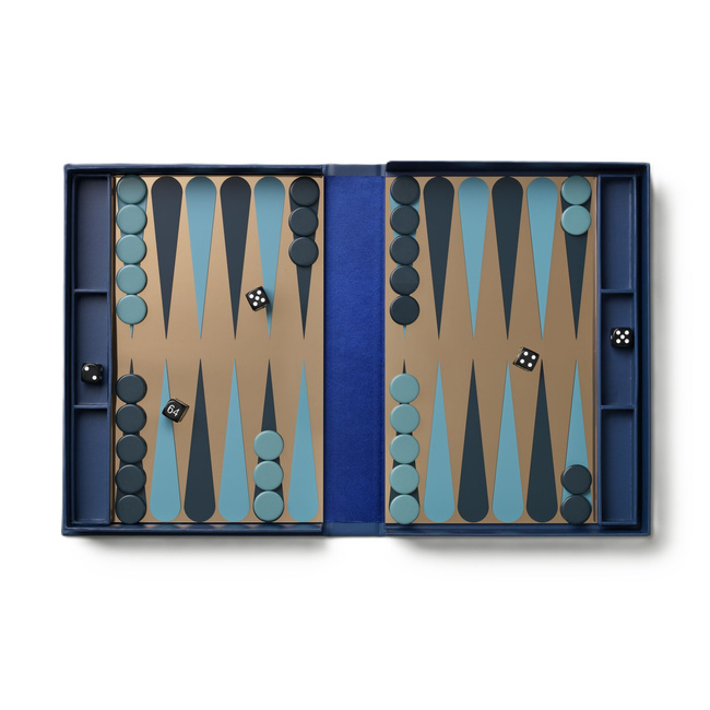 Backgammon Printworks Art of Backgammon Mirror, granatowo-miedziany