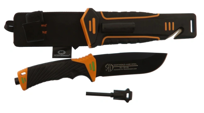 Nóż outdoorowy With Armour Nightingale WA-001OR, stal 440C, 24 cm, z pochwą
