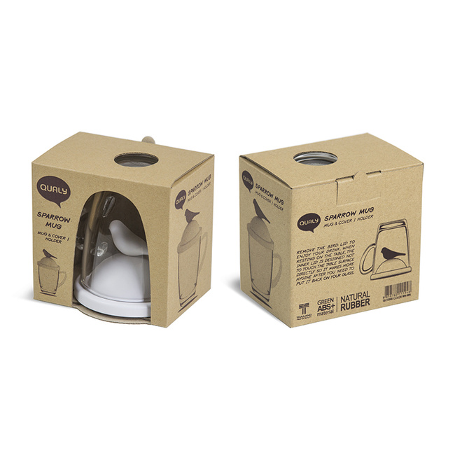 Kubek z podstawką Sparrow czarny 10300-wh-bk - Qualy