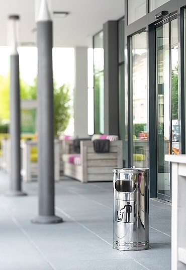 Kosz na śmieci z popielniczką stal nierdzewna Wesco