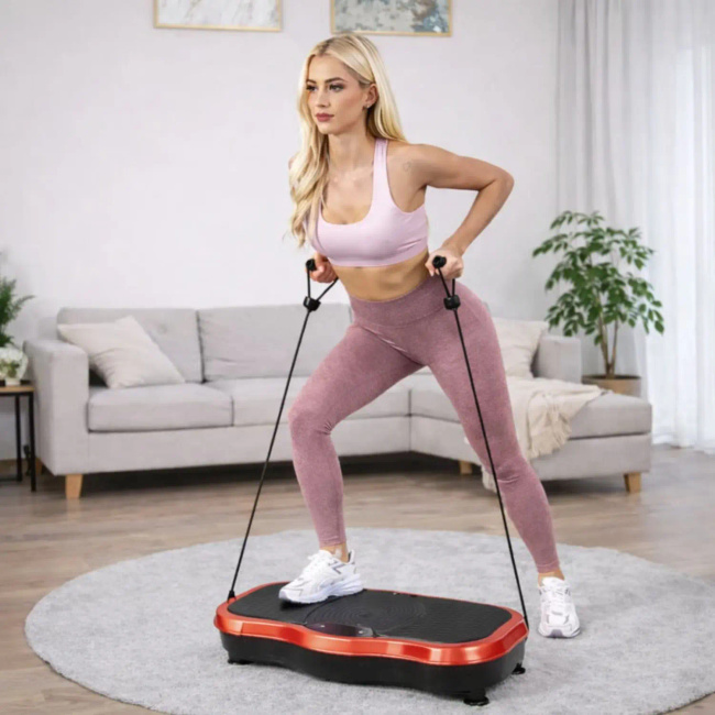 Extralink Moonwalk Spinmove Czerwony | Platofrma Wibracyjna do Ćwiczeń Fitness | 200w