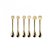 Portafortuna Zestaw 6 Złotych Łyżeczek Pvd Do Kawy W Pudełku - Bugatti