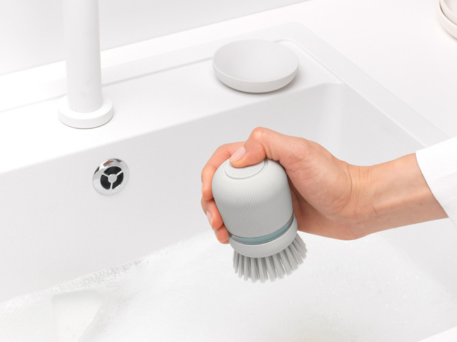 Szczotka z dozownikiem na płyn SinksidE jasnoszara - Brabantia
