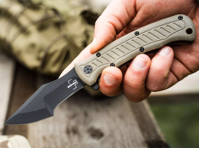 Nóż składany Boker Plus Micro Tracker Folder, stal 154CM, rękojeść z micarty
