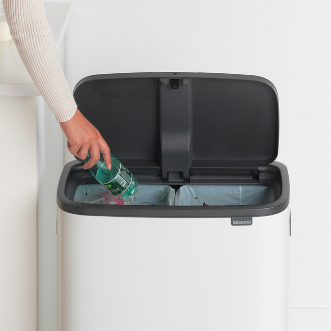 Kosz do segregacji Brabantia Bo Touch Bin 2 x 30 l, biały, 221408