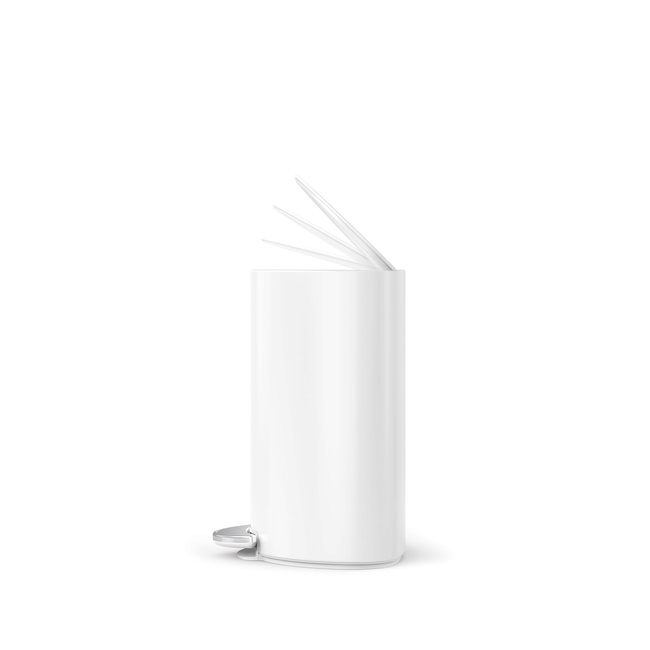Kosz pedałowy Simplehuman CW2108, 6 l, półokrągły, biała stal