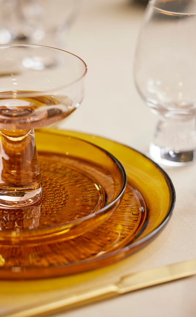 Talerz Kusintha 18 cm Amber - szkło - Kusintha - Bitz 
