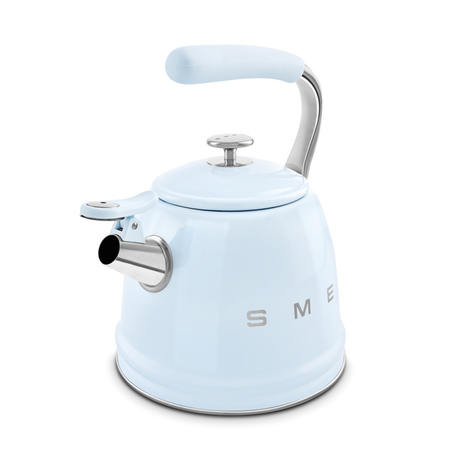 Smeg - czajnik z gwizdkiem, pastelowy błękit 50's style Wkf01Pb