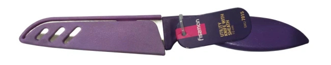 Fissman Nóż Uniwersalny z Pochwą 10 cm Fioletowy Stal X30Cr13