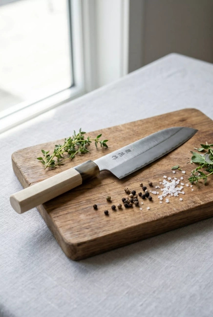 Nóż Santoku Fuji Cutlery RyuToku FC-579, 16,5 cm, rękojeść z magnolii