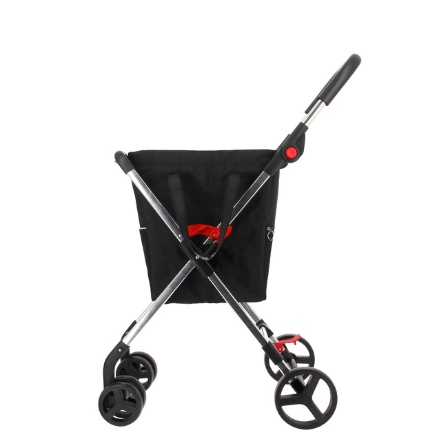 Wózek na zakupy Rolser Mini Basket MF M4B, czarny, 4 koła, torba 40 do 59 l