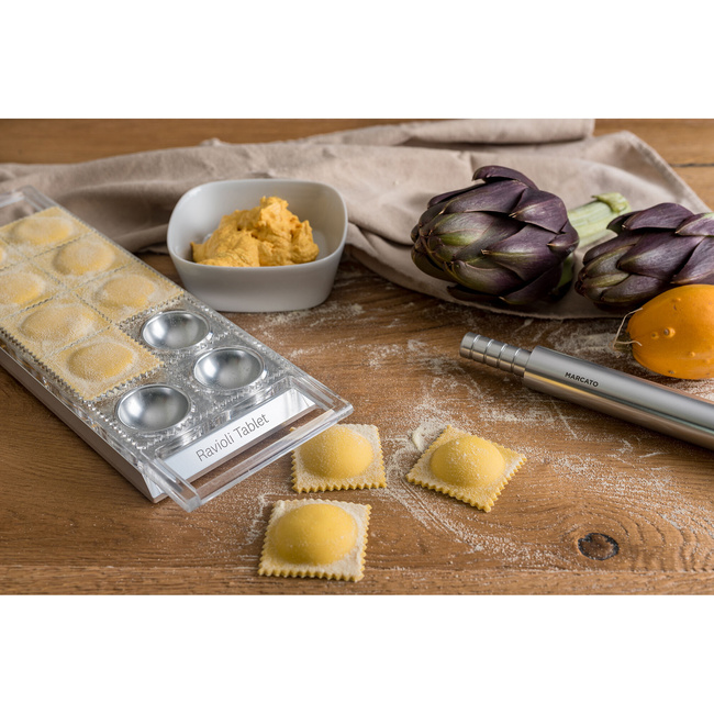 Forma do ravioli w kwadratach 5 x 5 cm x 10szt srebrna design line - marcato