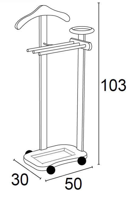 Arredamenti Antimo Stojak na ubrania i garnitury - 44 x 35 cm, Brązowy