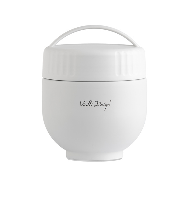 Termos z pojemnikiem i łyżką 680 ml Fuori biały - Vialli Design