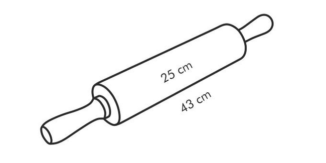 Wałek do ciasta, drewniany Delícia, 25 cm, ø 6 cm - Tescoma