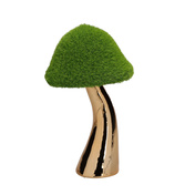 Figurki grzybki Rituali Domestici Siamspuntati, zielony kapelusz, złoty trzonek, 2 szt., 20,5 cm