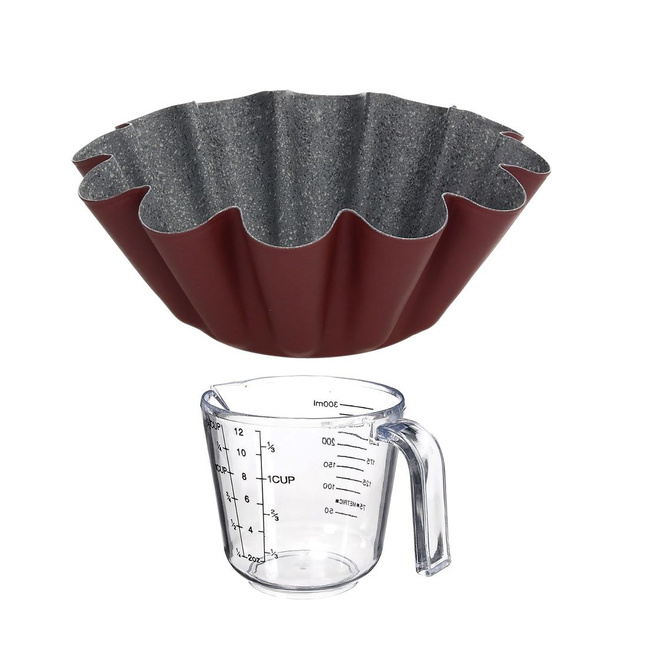 Blacha bordowa 22cm i dzbanek 500ml szklany - Tognana