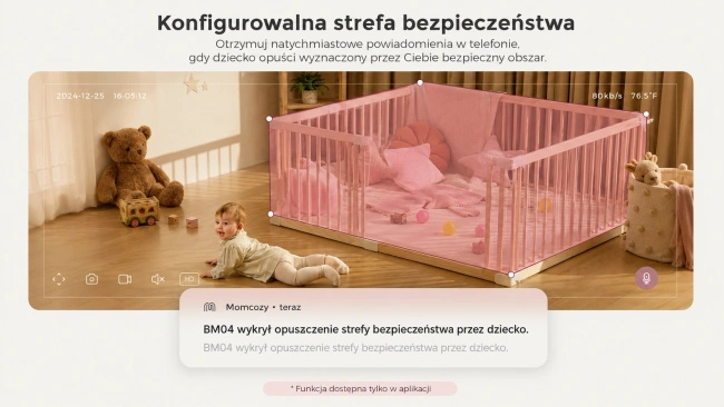 Elektroniczna niania wideo Momcozy BM04 z Wi-Fi i jednostką rodzica