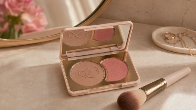 Bronzer i róż Lovro Bronze & Blush Set, prasowany duet do modelowania twarzy