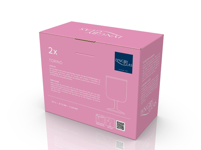 Kieliszki do wina Lyngby Glas Torino 300 ml, różowy i zielony, 2 sztuki