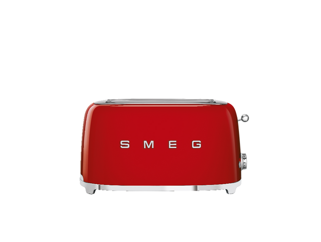 Smeg - Toster, Cztery Kromki, Czerwony 50's Style Tsf02Rdeu Czerwony.