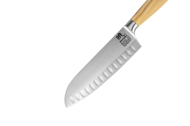 Shiori - Hamburg Santoku - Uniwersalny, Wielozadaniowy Nóż Szefa Kuchni Ze Stali Niemieckiej 1.4116