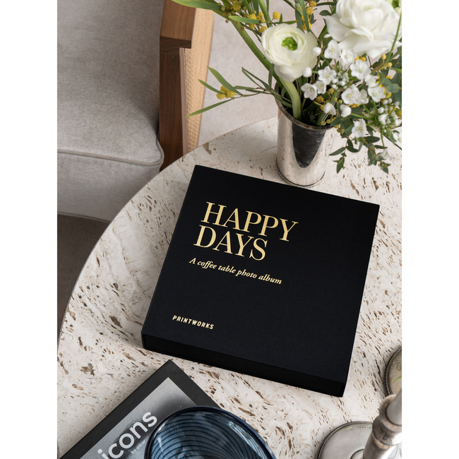 Album na zdjęcia Printworks Happy Days S, czarny, czarne karty, 24 x 24 cm