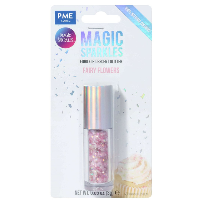 Brokat jadalny PME Magic Sparkles, opalizujący, Bajkowe kwiaty, 3 g