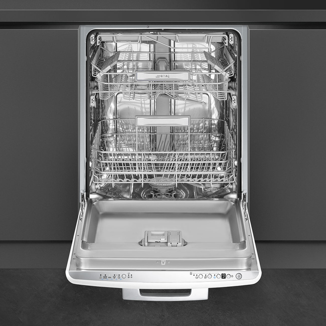 Smeg - Zmywarka do Naczyń, 60 Cm, 50S, Biały 50's Style Stfabwh3 Biały (Chromowany Uchwyt).