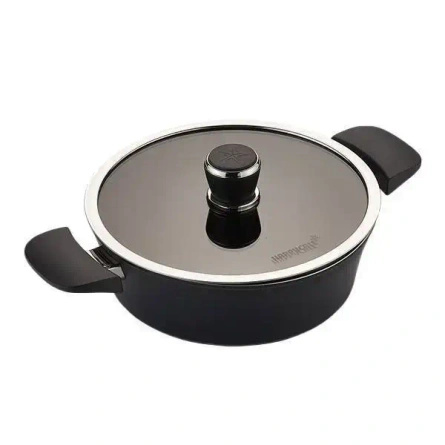 HAPPYCALL Garnek Ceramiczny IH Mono 24 cm 3 L Niski Czarny Heban