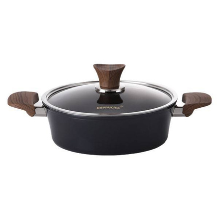 HAPPYCALL Garnek IH Woodique 24 cm 3 L Niski Czarny