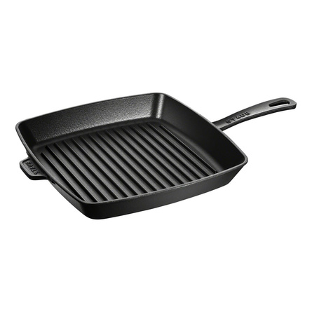 Staub Kwadratowa Żeliwna Patelnia Grillowa 26 Cm, Czarny