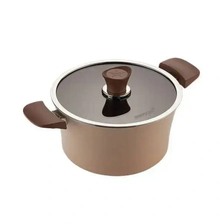HAPPYCALL IH Eden Garnek Ceramiczny 24 cm 4,6 L Migdałowy Beż