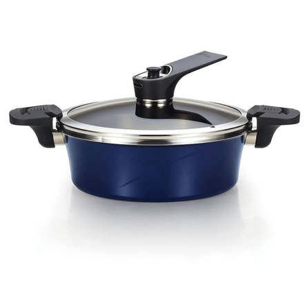 HAPPYCALL Garnek Próżniowy Vacuum Pot 24 cm 2,9 l granatowy niski
