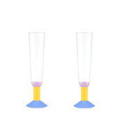 Kieliszki do szampana Bodum Oktett MoMA 0,3 l, 2 sztuki, kolorowe nóżki