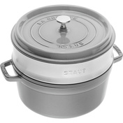 Garnek żeliwny okrągły z wkładem 3.8 ltr grafitowy - Staub