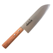 Masahiro Sankei Nóż Santoku, 16.5 cm, Rękojeść Pakkawood Brązowy