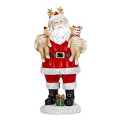 Figurka Świętego Mikołaja z pieskami Merry Moments, 32 cm, polirezyna