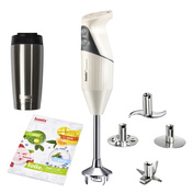 Blender ręczny Bamix M200 ToGo z bidonem w zestawie - Kremowy