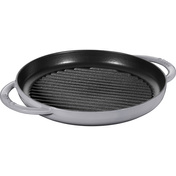 Okrągła patelnia żeliwna grillowa z dwoma uchwytami 26 cm, grafitowy - Staub