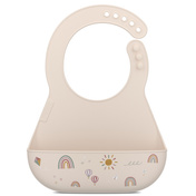 Śliniak silikonowy z kieszonką Mio Sunshine & Rainbow regulowany bez Bpa Mepal