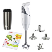 Blender ręczny Bamix M200 ToGo z bidonem w zestawie - Biały