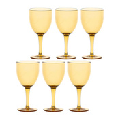 Rose&tulipani Fiaba Zestaw 6 akrylowych kieliszków do wina 400 ml, bursztynowy
