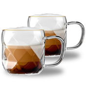 filiżanki 350 ml ze złotym rantem Geo Gold - Vialli Design
