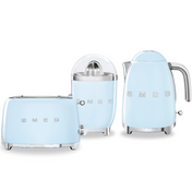 Zestaw Smeg Czajnik + Toster na 2 kromki + Wyciskarka do cytrusów - pastelowy błękit