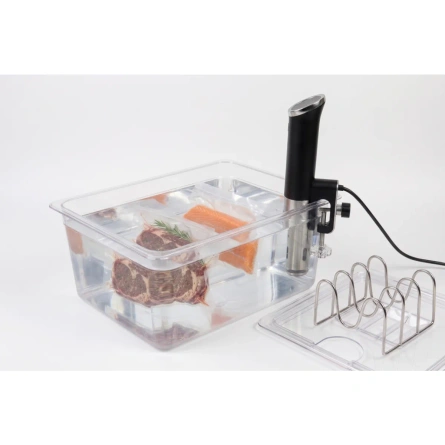 Cyrkulator sous vide Wartmann WM-1508 SV w zestawie z pojemnikiem 12 l, pokrywą i stojakiem