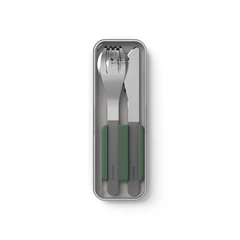 Monbento Slim Box Sztućce Na Wynos W Etui Green Natural